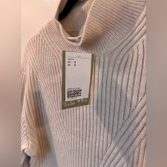 H&M Cream Ribbed Mock Neck Sweater Dress | NWT - Picture 4 of 6